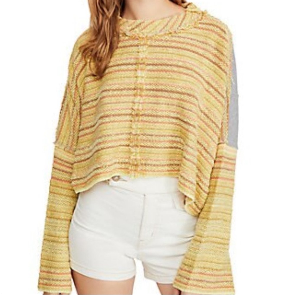Free People Catalina Soft Sunset Yellow Pullover L